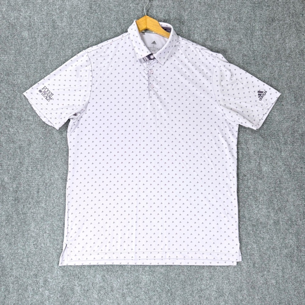 adidas Ultimate365 Fossil Trace Men's Large Purple Tint Golf Polo